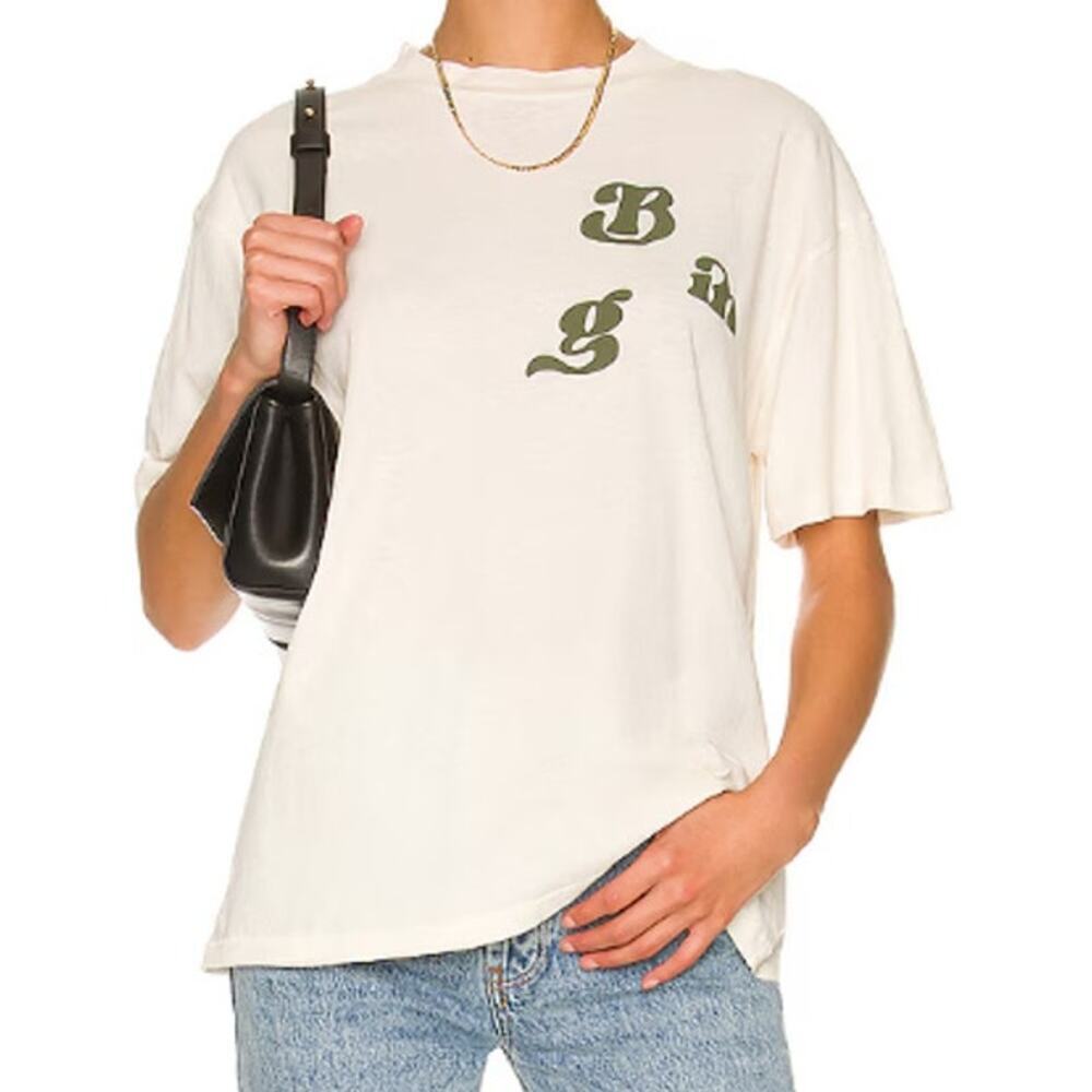 Anine Bing Ashton Vintage Cream Bing Tee Size Small - Picture 1 of 14